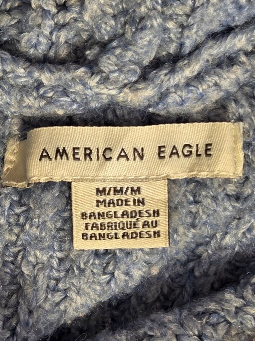 American Eagle Oversized Chunky Ribbed Knit Hoodie Sweater Medium - Picture 3 of 7